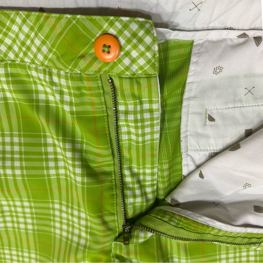 PUMA Green Plaid Golf Shorts Size 36 Men’s Summer Casual Sporty Lightweight NWOT - Picture 7 of 10
